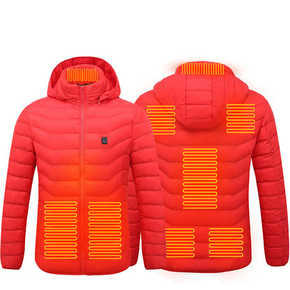 Winter Heated Jacket USB Electric Cotton Coat Zip-up Heater Thermal Clothing Heating Vest For Men